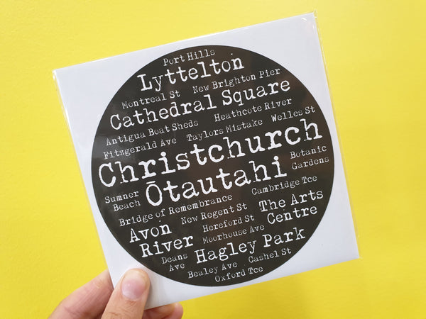 Restickable round sticker - Ōtautahi