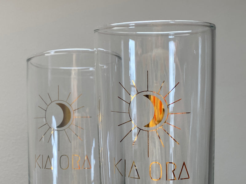 Gold KIA ORA hiball glass