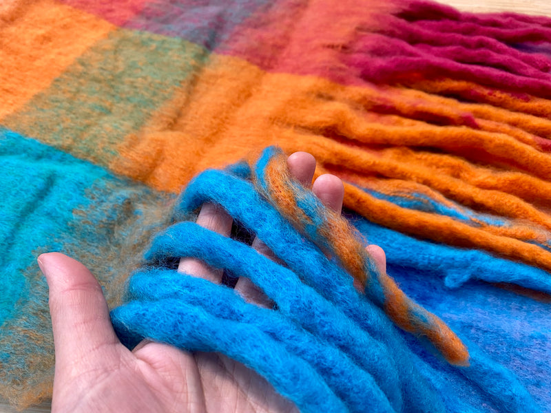 Oversized Scarf - bright checks