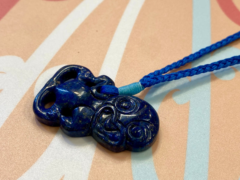 Gemstone Heitiki necklaces on woven cord