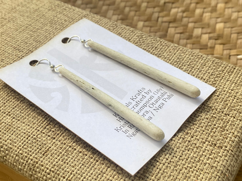 Long Whalebone Drop Earrings