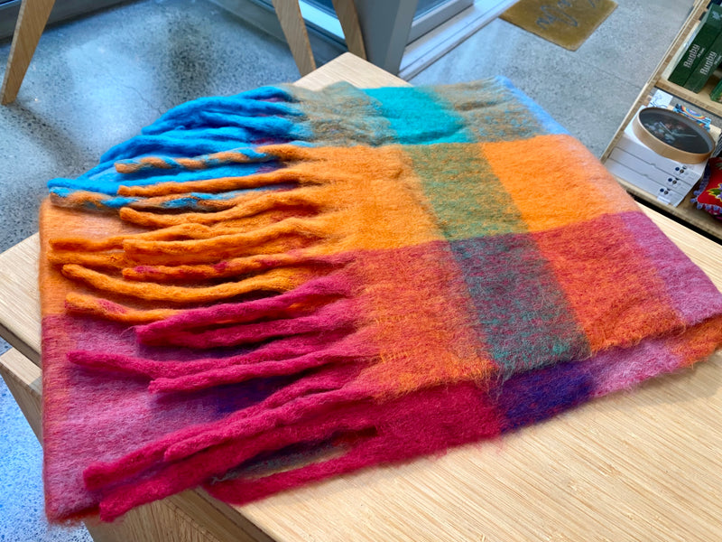 Oversized Scarf - bright checks