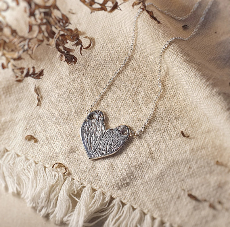 Silver Ruru Heart Necklace