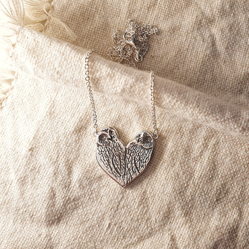 Silver Ruru Heart Necklace