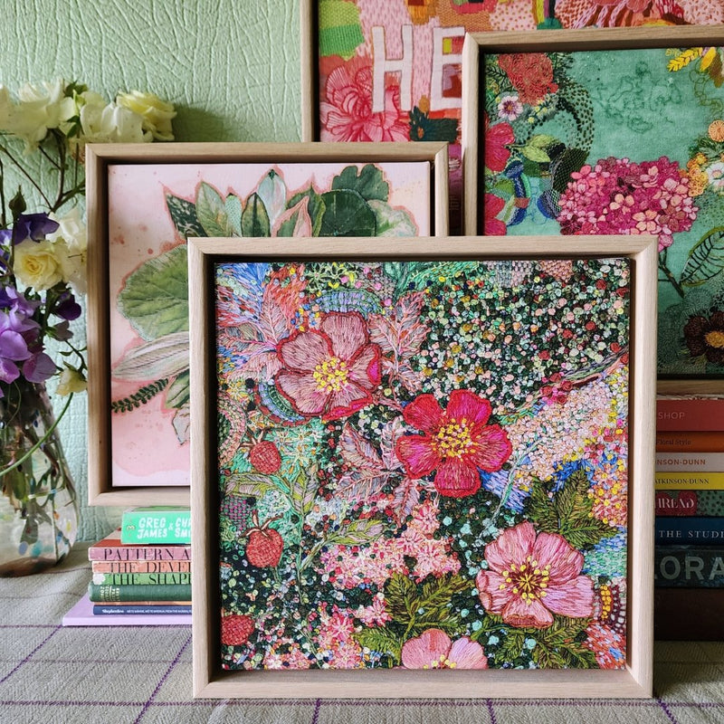 Wild Roses Framed Canvas Print