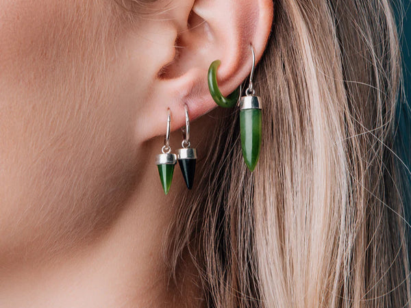 NVK Pounamu Tiny Point Earrings