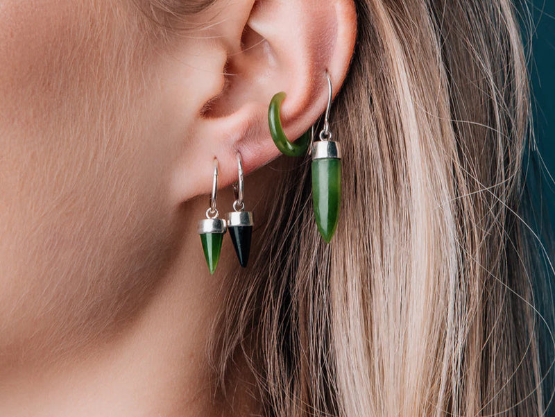 NVK Pounamu Point Earrings