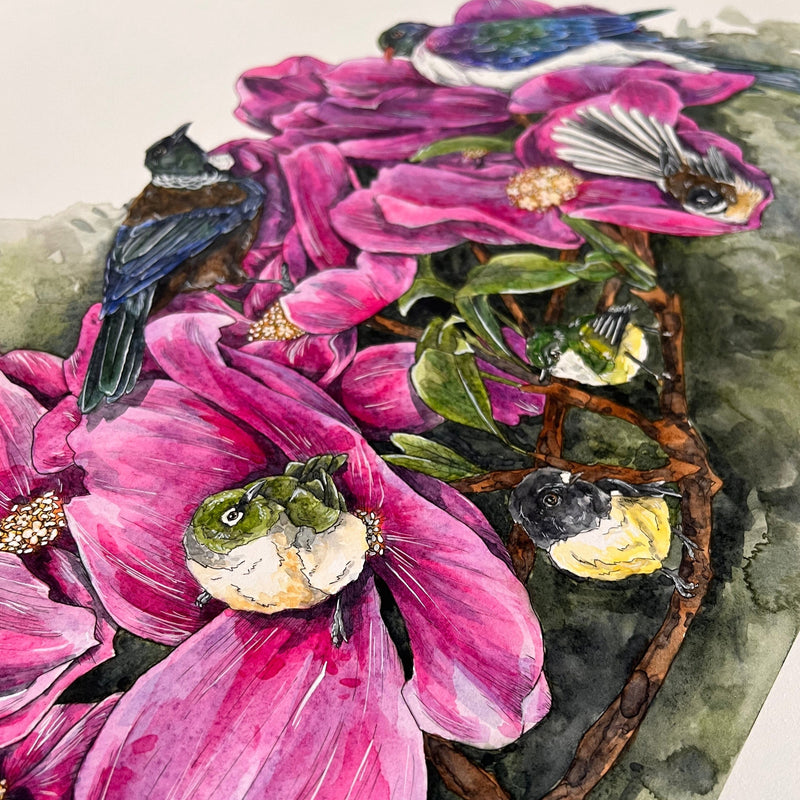 Balancing on Blossoms A4 print