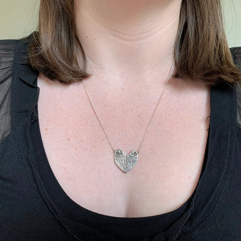 Silver Ruru Heart Necklace