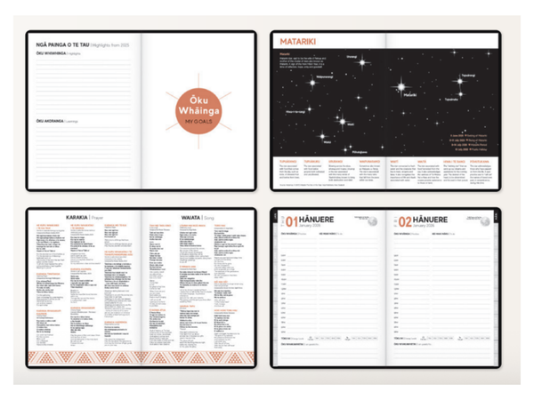 Tuhi Diary 2026 - A51 Day Per Page Black Gold
