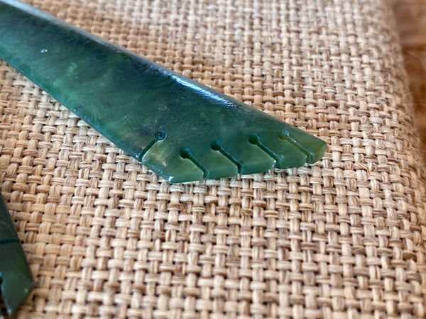NZ Pounamu drop earrings - carved triangle