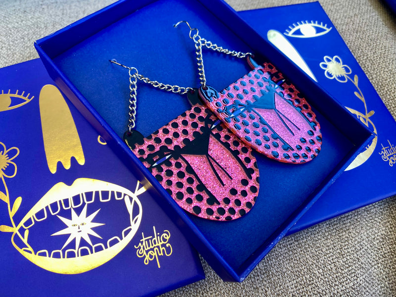 Studio Soph Cheetah earrings Pink