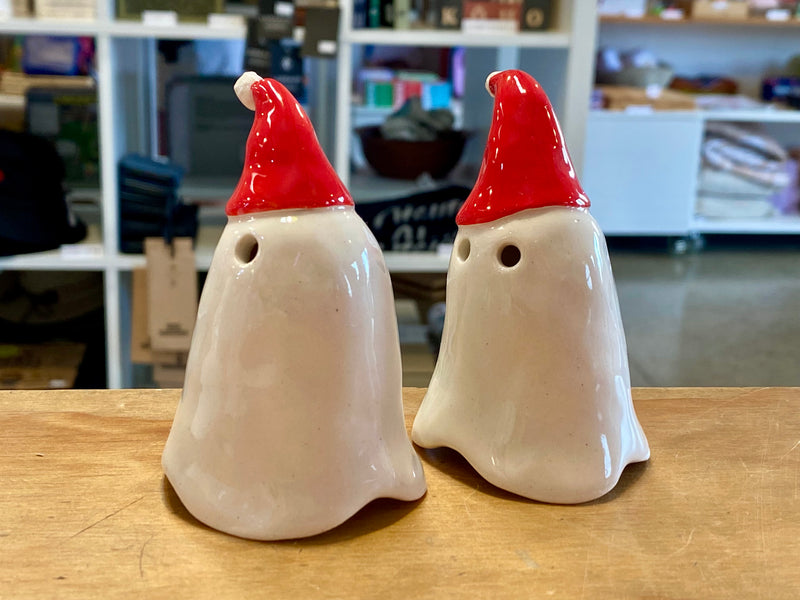 Ceramic Boo Crew - Santa Hat Boo