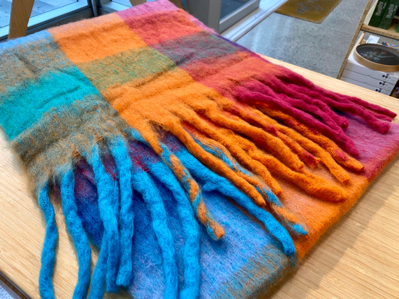 Oversized Scarf - bright checks