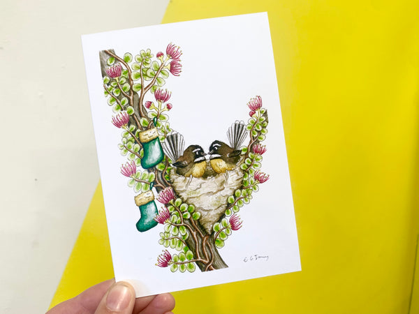 Card - Fantails in Nest