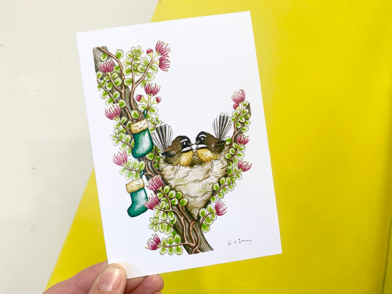 Card - Fantails in Nest