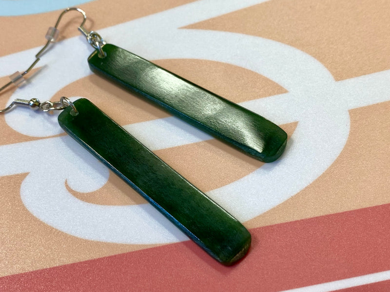 Poutini Pounamu Long Roimata Earrings