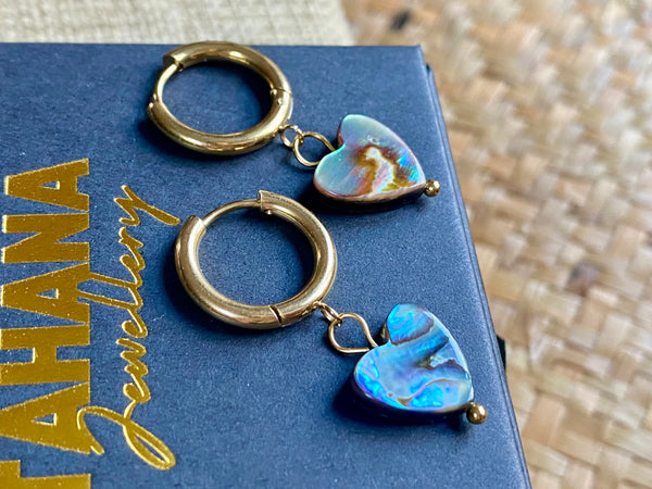 Paua Heart Earrings