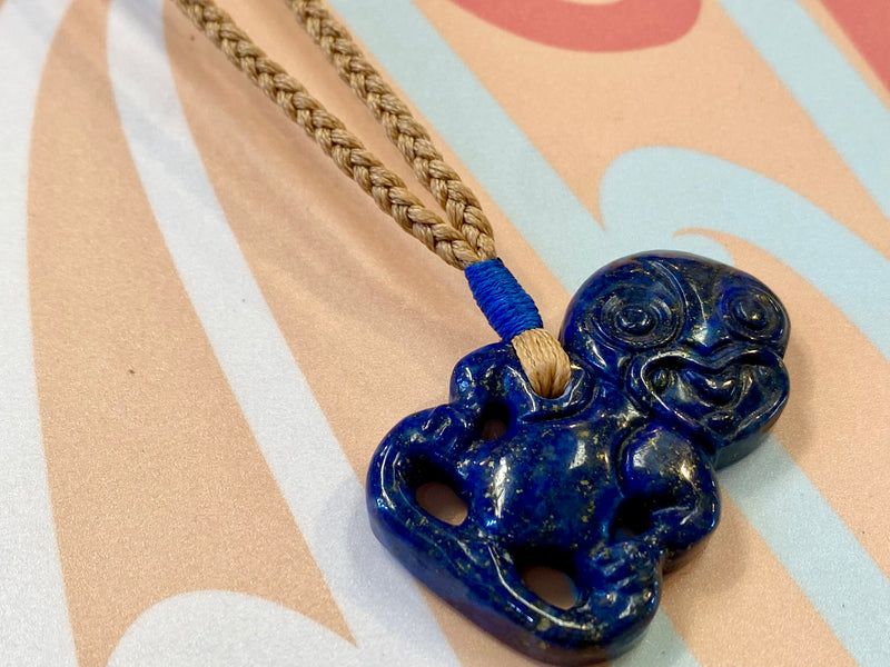 Gemstone Heitiki necklaces on woven cord