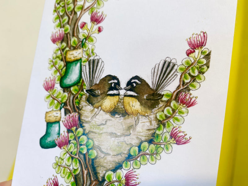 Card - Fantails in Nest