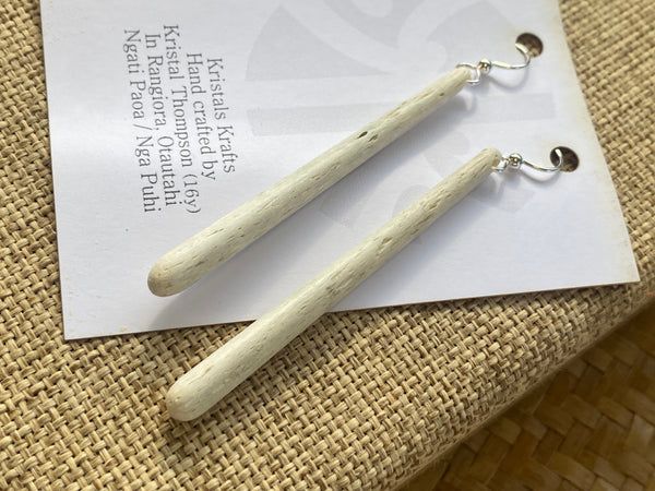 Long Whalebone Drop Earrings
