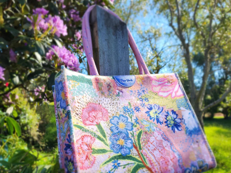 Velvet Boxy Tote Bag - Meadow