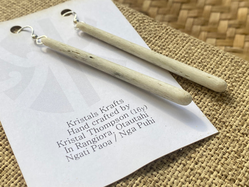 Long Whalebone Drop Earrings