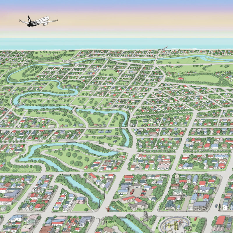 Handrawn Map Print - Ōtautahi Christchurch