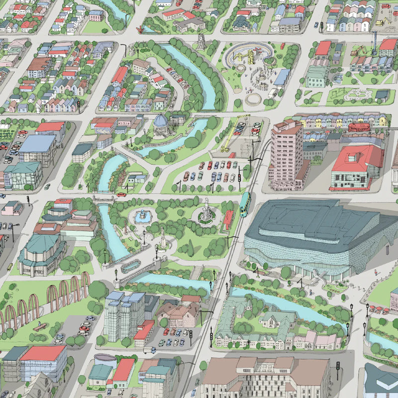 Handrawn Map Print - Ōtautahi Christchurch