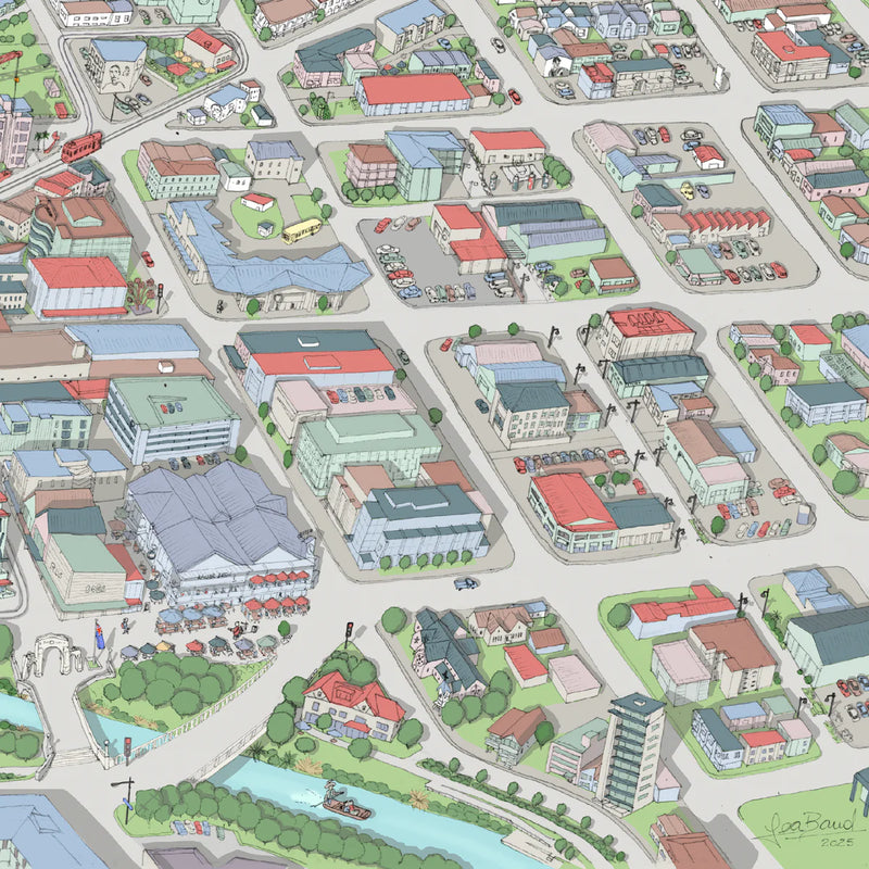 Handrawn Map Print - Ōtautahi Christchurch