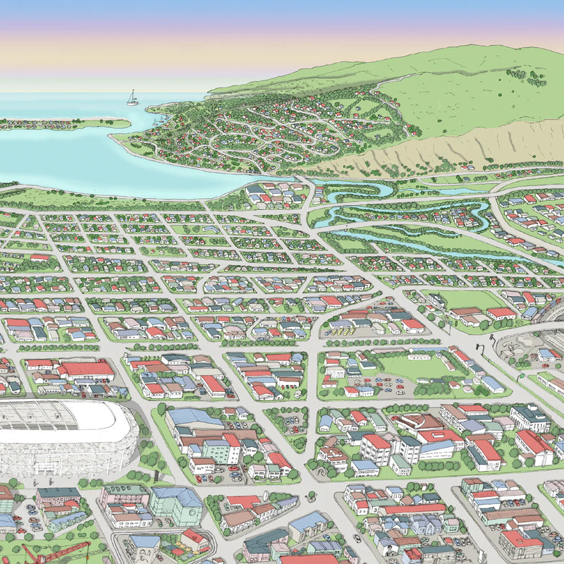 Handrawn Map Print - Ōtautahi Christchurch