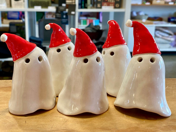 Ceramic Boo Crew - Santa Hat Boo