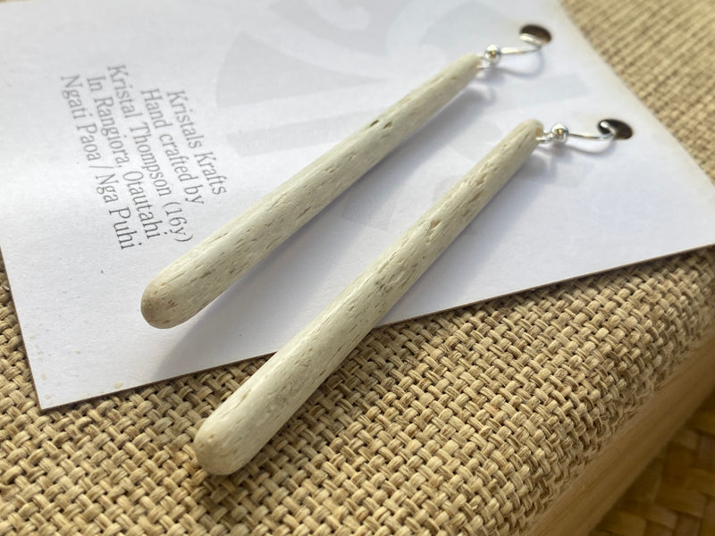 Long Whalebone Drop Earrings