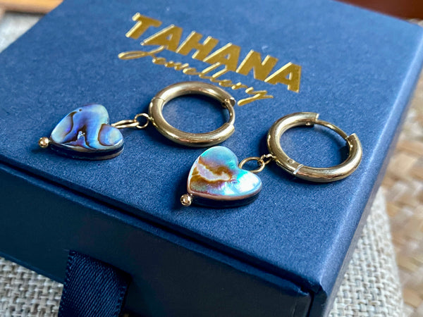 Paua Heart Earrings
