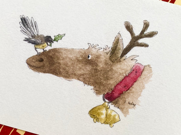 Card - Fantail on Reindeers Nose