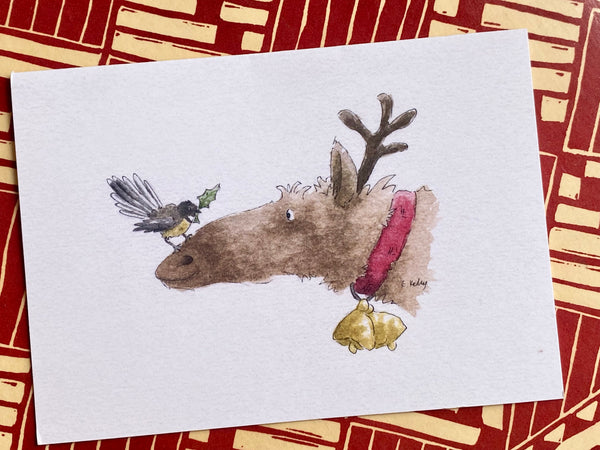 Card - Fantail on Reindeers Nose