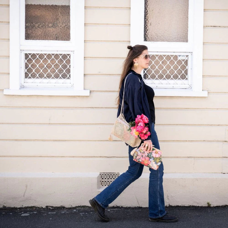 Wild Roses Velvet Clutch Purses