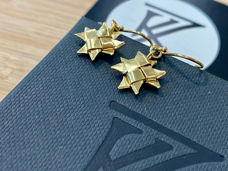 Woven Whetu Star Earrings - 10ct gold plate