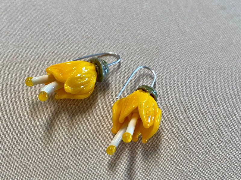 Glass Kowhai earrings