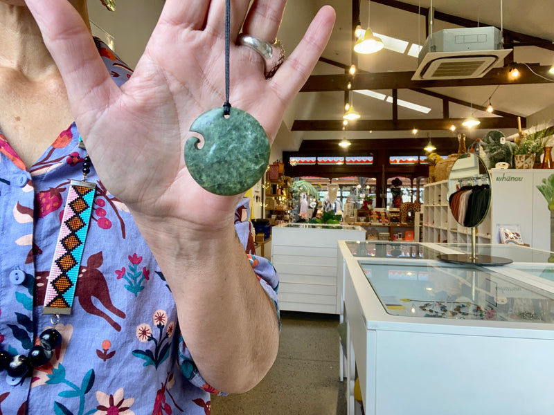 Contemporary Pounamu Koru pendant