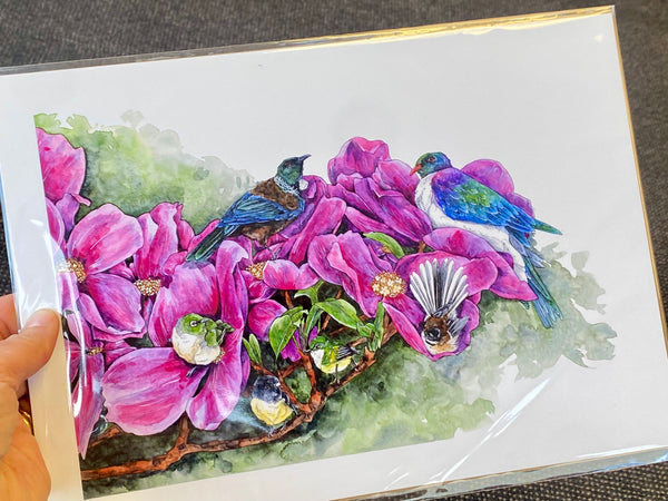 Balancing on Blossoms A4 print