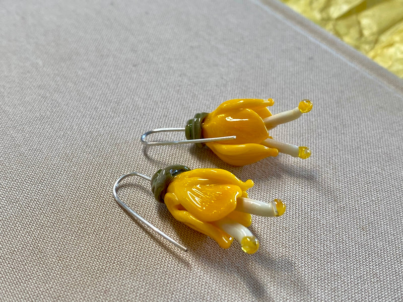 Glass Kowhai earrings