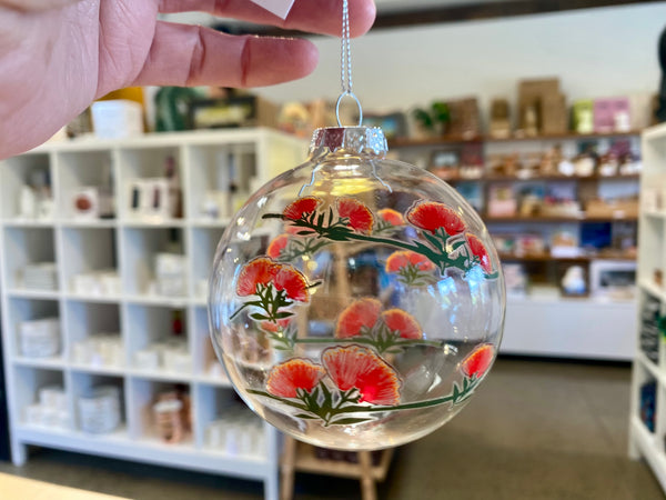 NZ Flower Glass Baubles