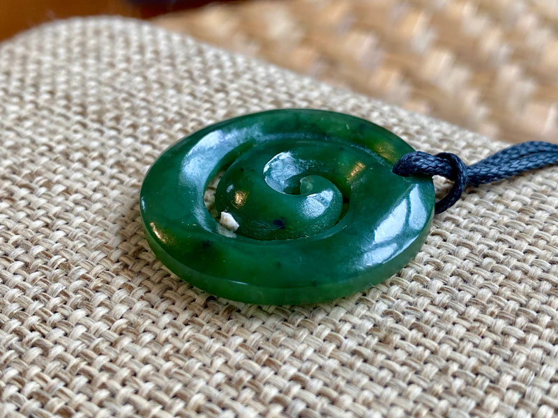 NZ Pounamu Koru Spiral pendant