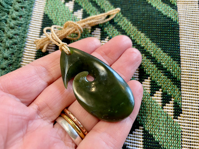 Contemporary Pounamu Roimata Koru pendant