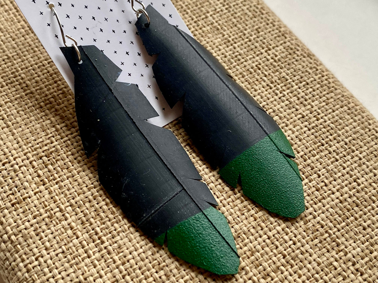 Rubber Feather earrings coloured tips assorted – HAPA