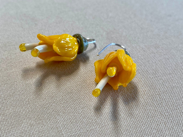 Glass Kowhai earrings