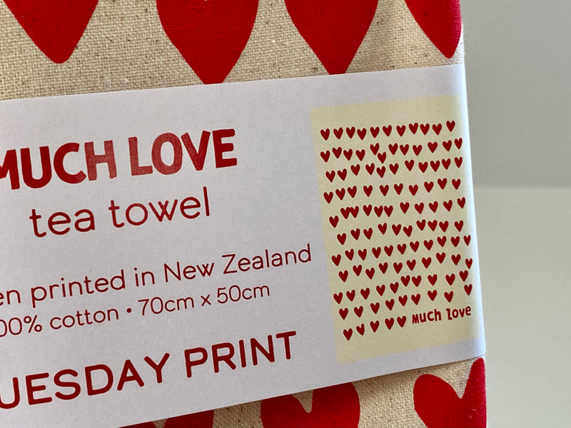 Cotton "Much Love" Teatowel