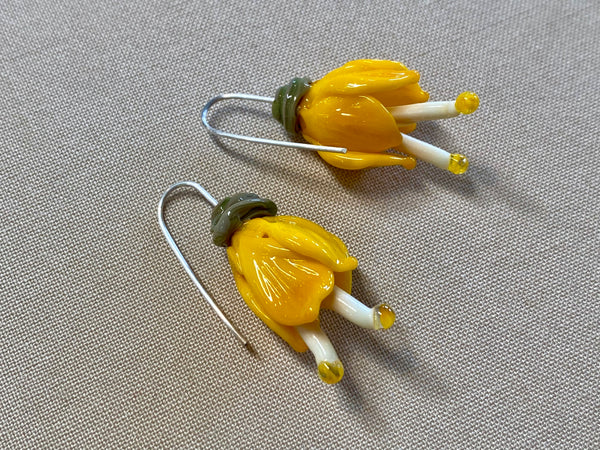 Glass Kowhai earrings