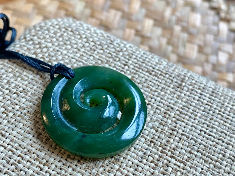 NZ Pounamu Koru Spiral pendant